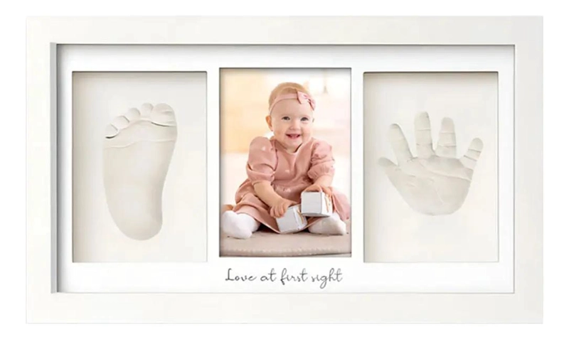KIT DE MARCO PARA FOTOS Y HUELLAS DE BEBE  EN ARCILLA SEGURA - 1