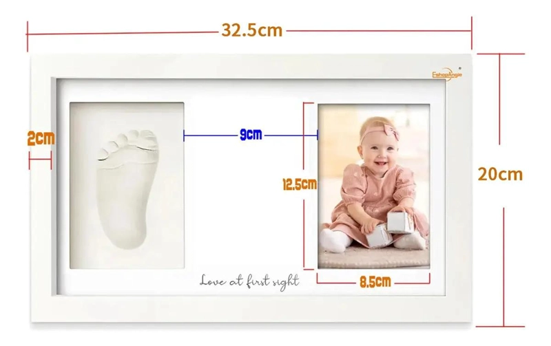 KIT DE MARCO PARA FOTOS Y HUELLAS DE BEBE  EN ARCILLA SEGURA - 3