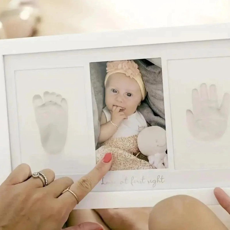 KIT DE MARCO PARA FOTOS Y HUELLAS DE BEBE  EN ARCILLA SEGURA - 7