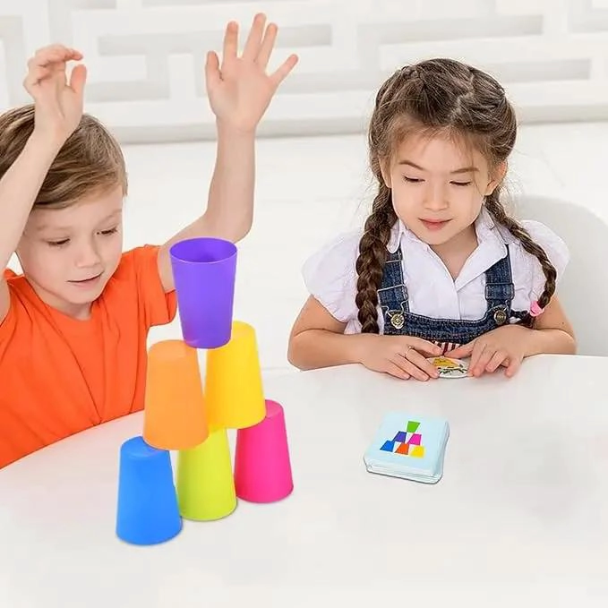 JUEGO DE EXPRESIONES FACIALES Y VASOS APILABLES PARA NIÑOS - 4