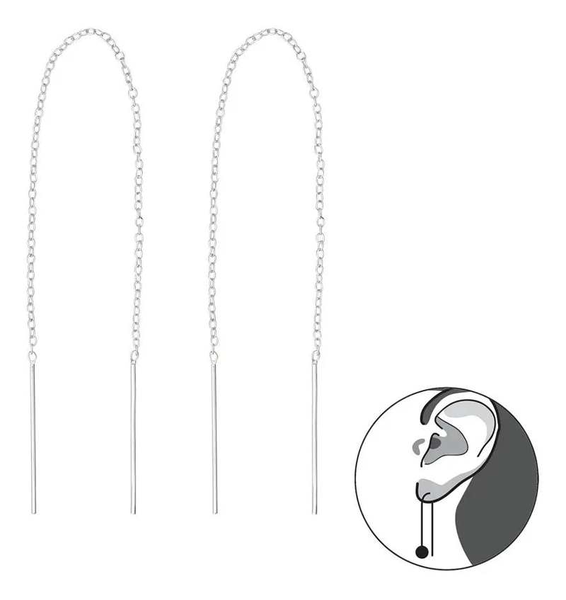 AROS LARGOS DE CADENAS EN PLATA FINA 925 SIN NIQUEL - 1