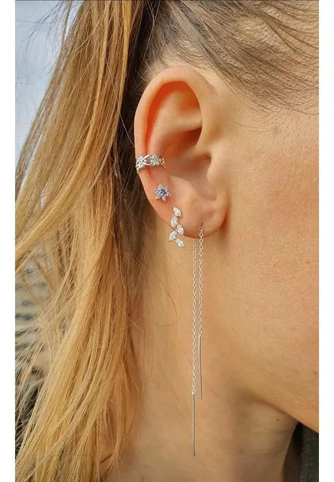 AROS LARGOS DE CADENAS EN PLATA FINA 925 SIN NIQUEL - 2