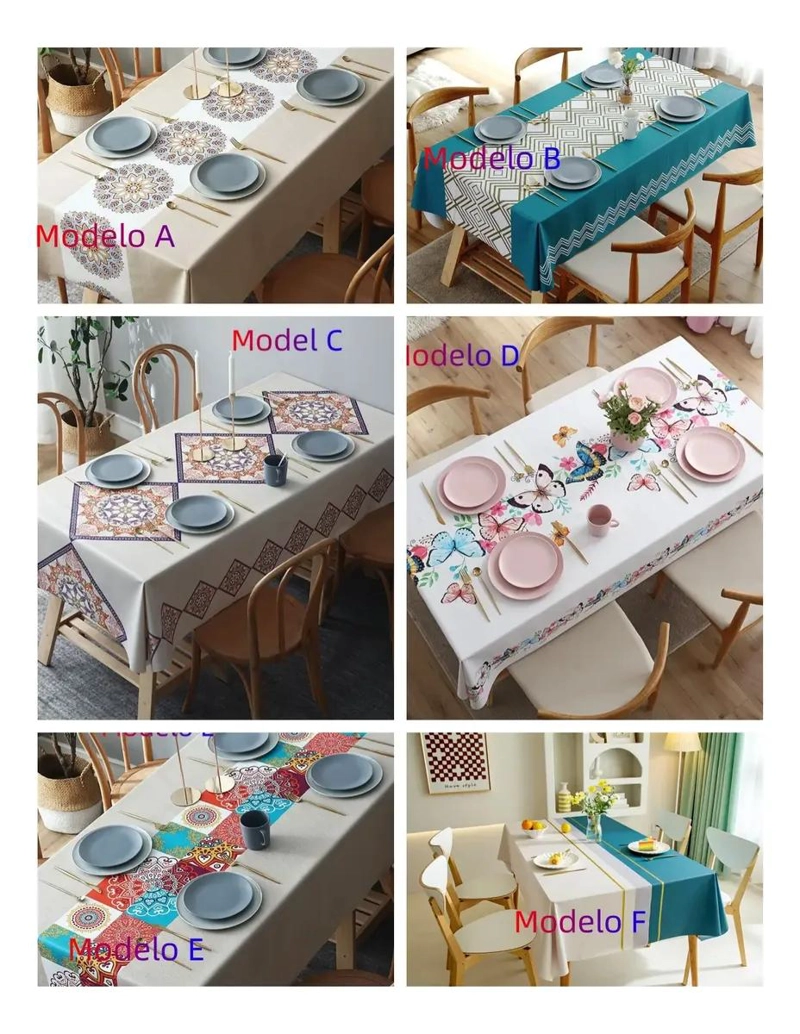 MANTEL RECTANGULAR IMPERMEABLE 140X220CM PARA USO DIARIO - 4