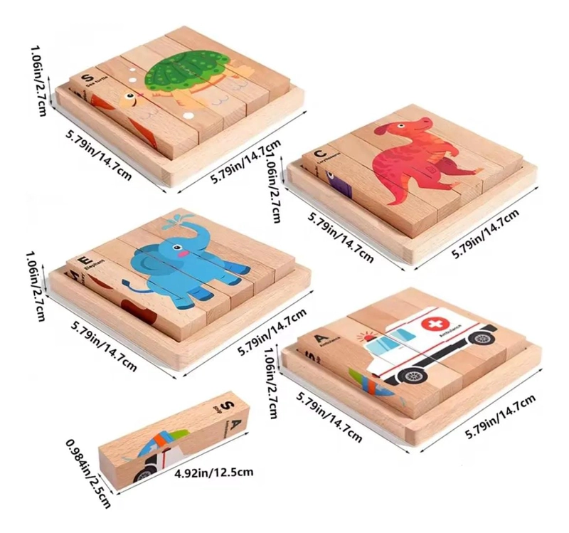 PUZZLE DE MADERA 4 EN 1 PARA APRENDER MEDIOS DE TRANSPORTE - 3