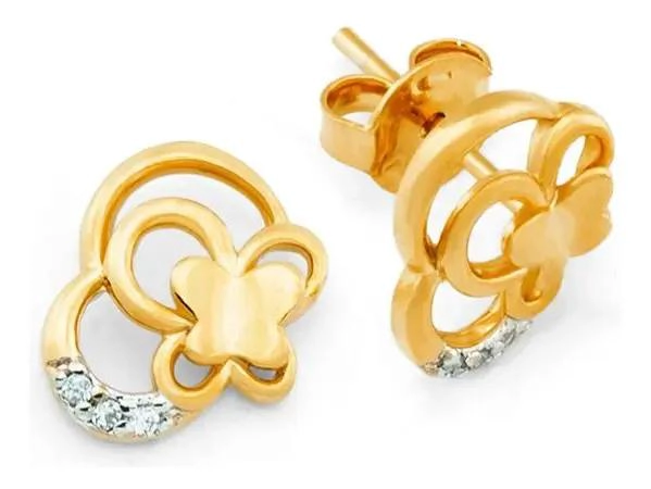 AROS ELEGANTES BAÑADOS EN ORO CON CIRCONES DE ALTA CALIDAD - 1