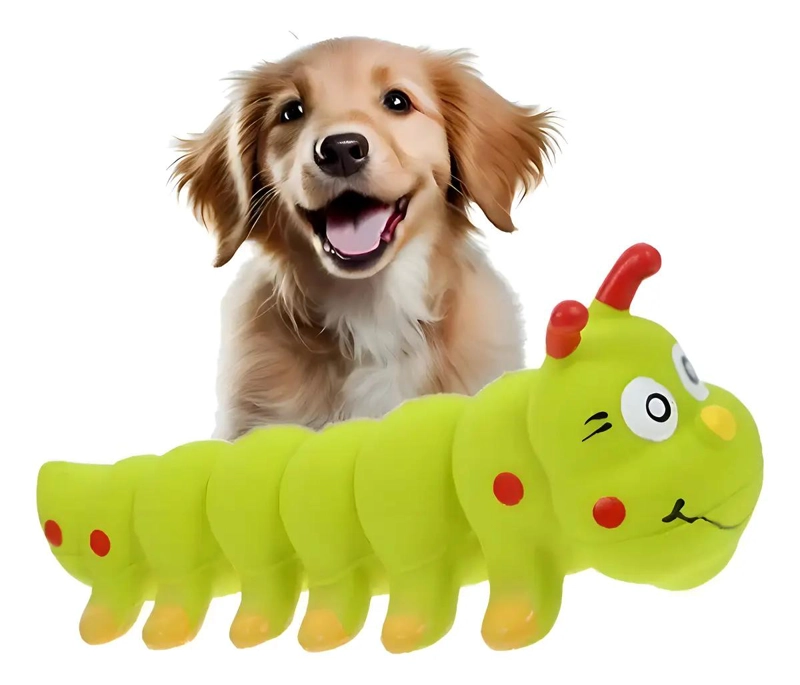 JUGUETE ORUGA MORDEDOR ESTIMULANTE PARA PERROS AMARILLO - 1