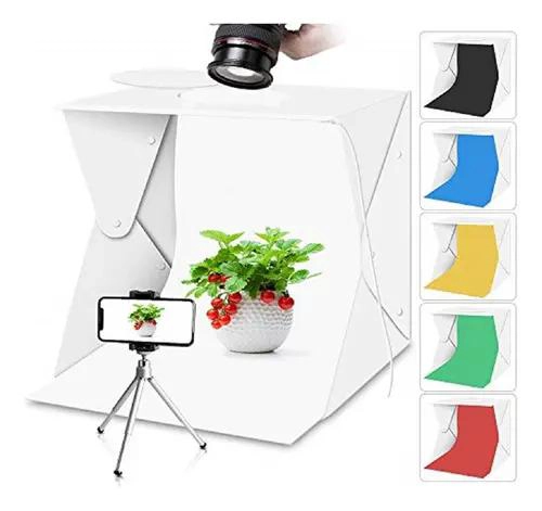MINI ESTUDIO FOTOGRAFICO PORTATIL CON LUCES LED Y FONDOS - 1