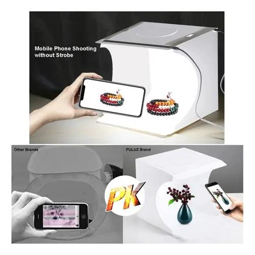 MINI ESTUDIO FOTOGRAFICO PORTATIL CON LUCES LED Y FONDOS - 7
