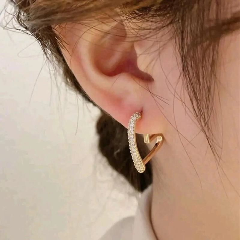 AROS DE ACERO EN FORMA DE CORAZON LAMINADOS EN ORO 18K - 5