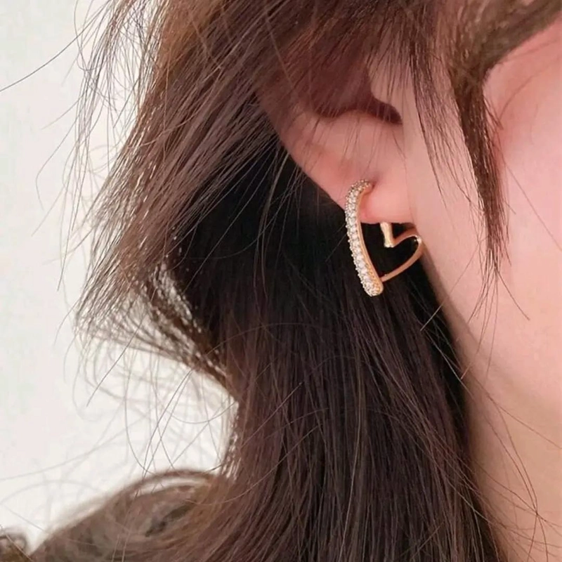 AROS DE ACERO EN FORMA DE CORAZON LAMINADOS EN ORO 18K - 6