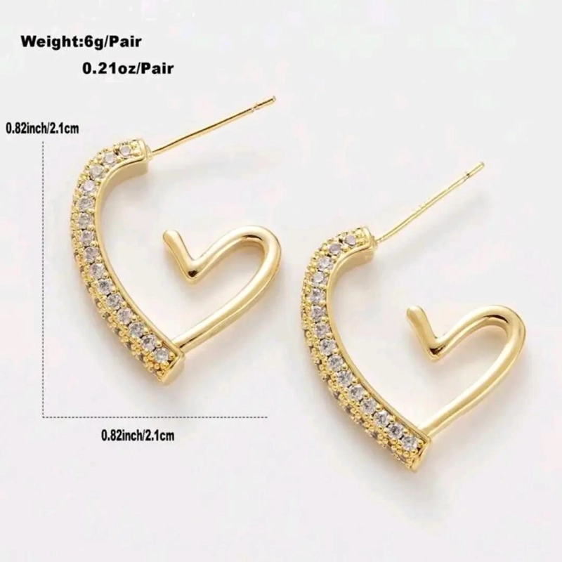 AROS DE ACERO EN FORMA DE CORAZON LAMINADOS EN ORO 18K - 7
