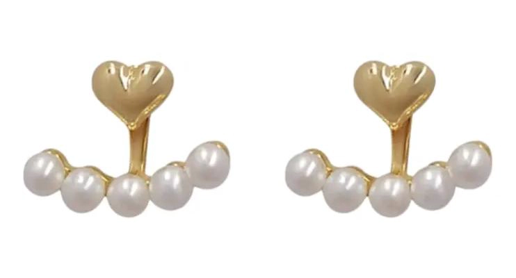 AROS ABANICO CON PERLAS EN BAÑO DE ORO 18K - 1