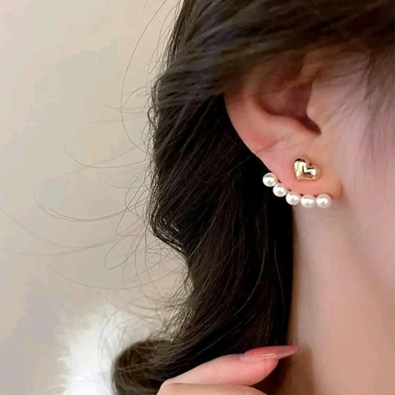 AROS ABANICO CON PERLAS EN BAÑO DE ORO 18K - 3
