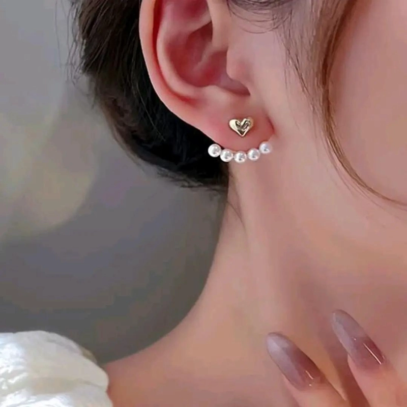 AROS ABANICO CON PERLAS EN BAÑO DE ORO 18K - 4