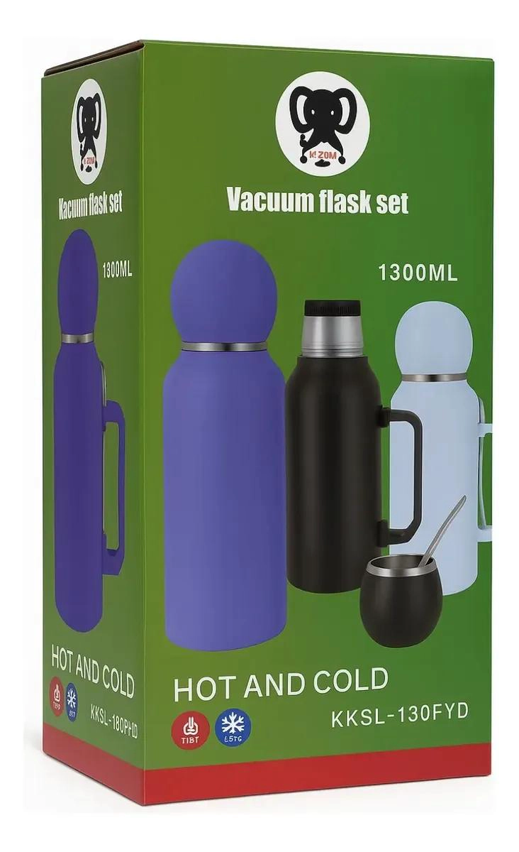 TERMO DE ACERO INOXIDABLE 1300ML PARA BEBIDAS FRIAS Y CALIENTES - 4