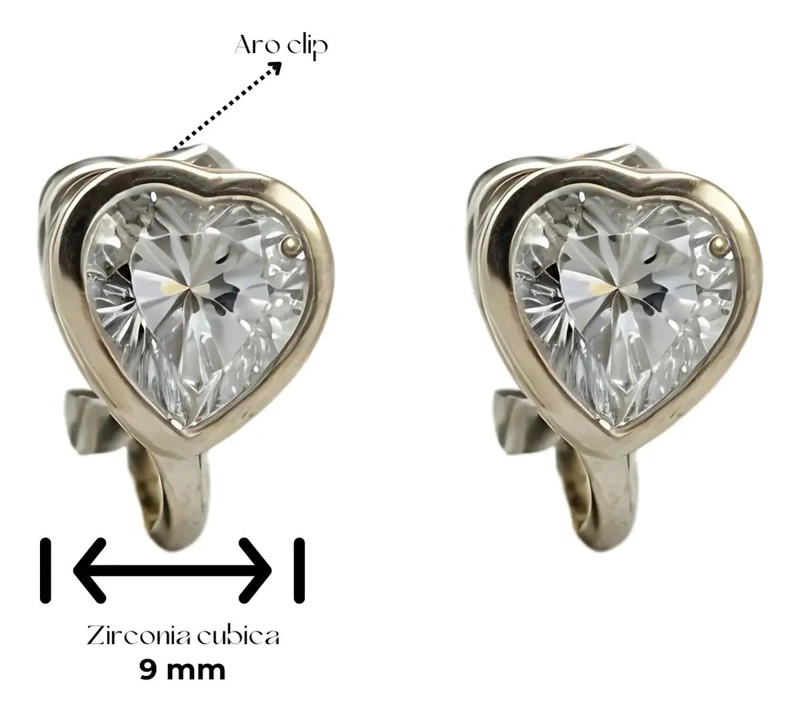 AROS EARCUFF CORAZON SIN PERFORACION DISEÑO MODERNO - 4