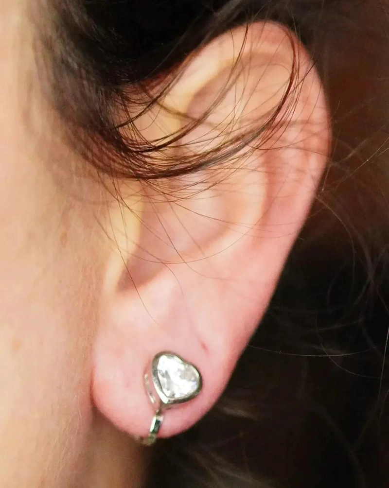 AROS EARCUFF CORAZON SIN PERFORACION DISEÑO MODERNO - 9