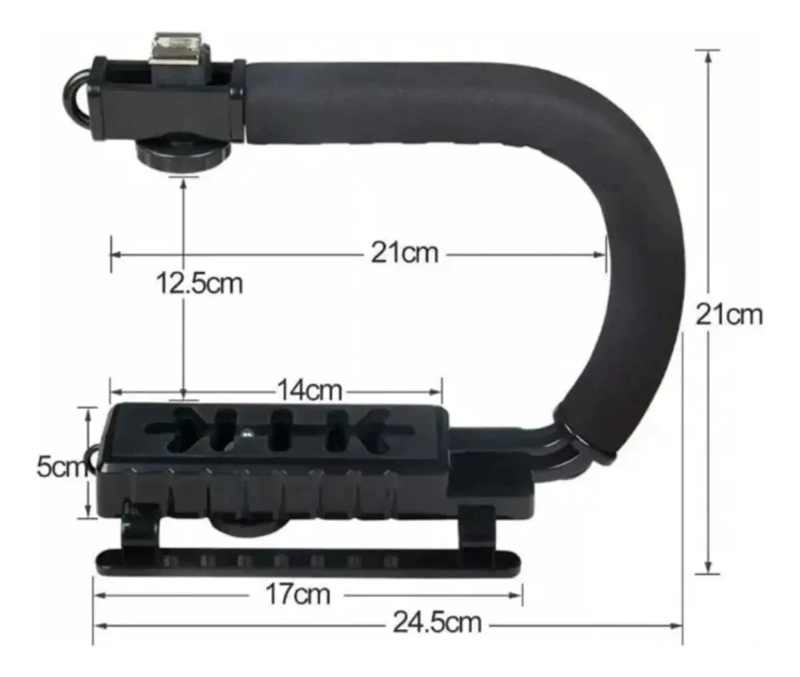 KIT ESTABILIZADOR PORTATIL CON LUZ LED Y MICROFONO PARA GRABACION - 2