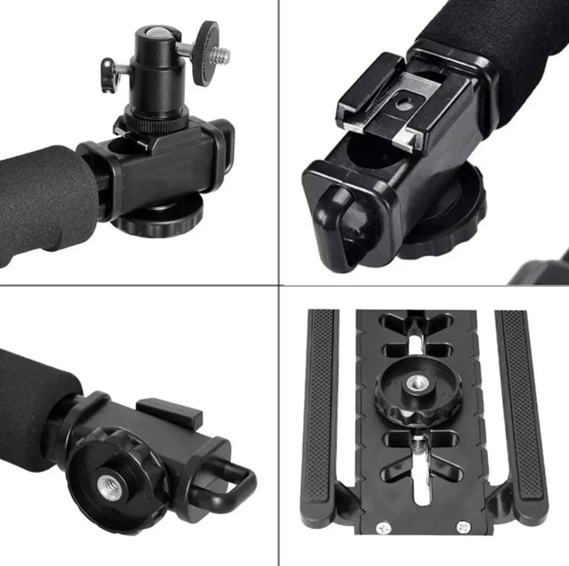 KIT ESTABILIZADOR PORTATIL CON LUZ LED Y MICROFONO PARA GRABACION - 5