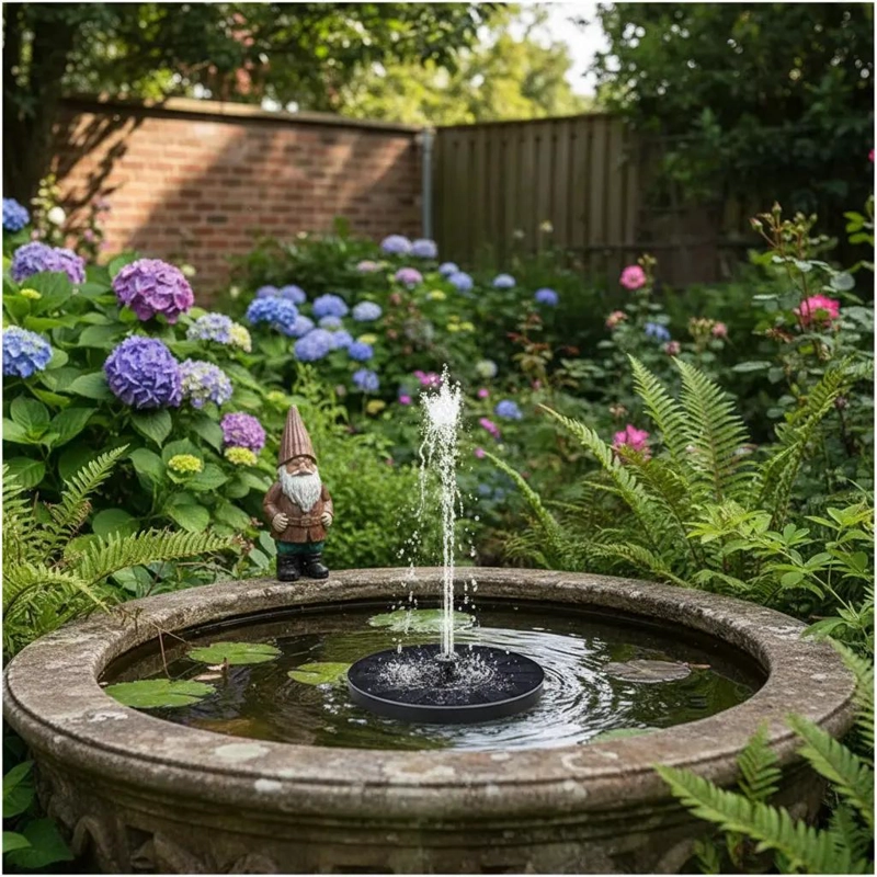 FUENTE FLOTANTE SOLAR PARA PISCINAS Y JARDINES CON 4 BOQUILLAS - 10