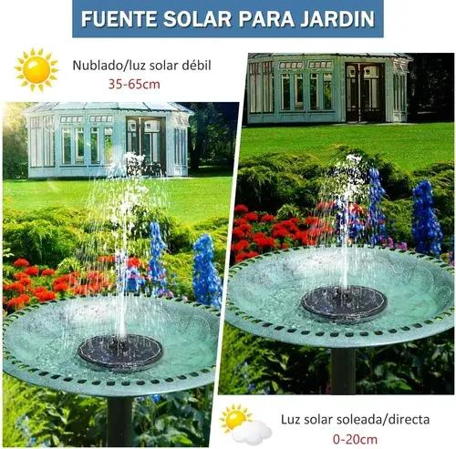 FUENTE FLOTANTE SOLAR PARA PISCINAS Y JARDINES CON 4 BOQUILLAS - 2