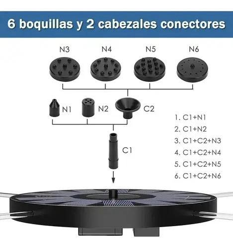 FUENTE FLOTANTE SOLAR PARA PISCINAS Y JARDINES CON 4 BOQUILLAS - 3