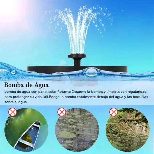 FUENTE FLOTANTE SOLAR PARA PISCINAS Y JARDINES CON 4 BOQUILLAS - 6