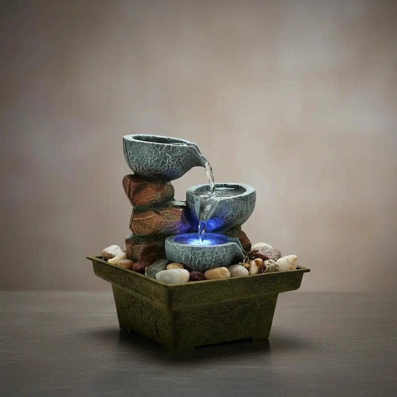 FUENTE DE AGUA DECORATIVA MULTICOLOR 18,5 CM PARA INTERIORES - 2