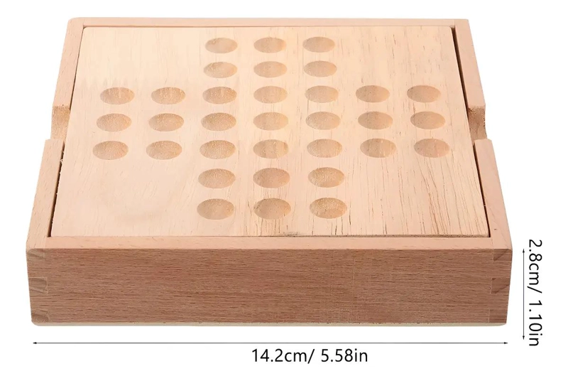 JUEGO DE ESTRATEGIA SOLITARIO ARTESANAL EN MADERA 35 PIEZAS - 4