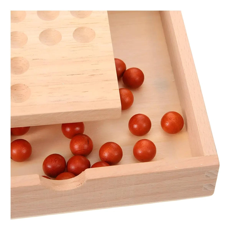 JUEGO DE ESTRATEGIA SOLITARIO ARTESANAL EN MADERA 35 PIEZAS - 5