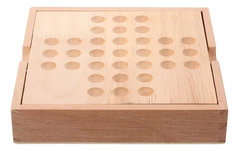 JUEGO DE ESTRATEGIA SOLITARIO ARTESANAL EN MADERA 35 PIEZAS - 6