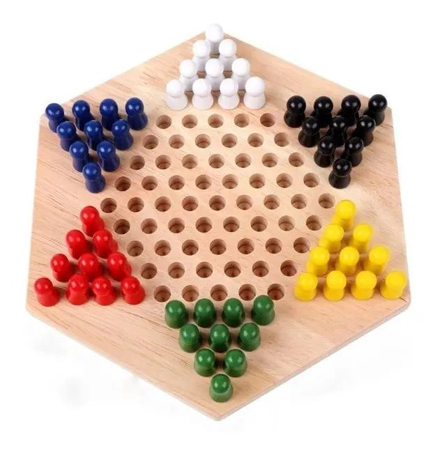 JUEGO DE DAMAS CHINAS DE MADERA PARA NIÑOS Y ADULTOS - 1