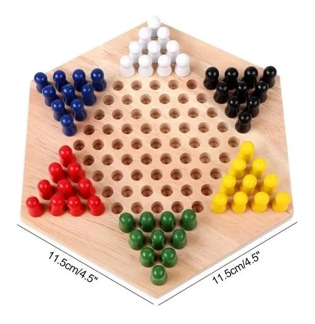 JUEGO DE DAMAS CHINAS DE MADERA PARA NIÑOS Y ADULTOS - 8