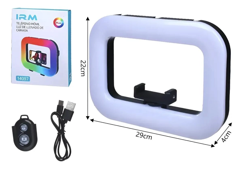 PANEL DE LUZ LED RGB PORTATIL DE 29 CM PARA FOTOGRAFIA Y STREAMING - 4