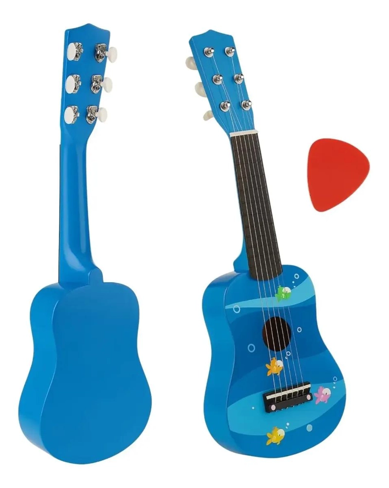 GUITARRA DIDACTICA DE MADERA PARA NIÑOS CON SONIDO CLARO - 3