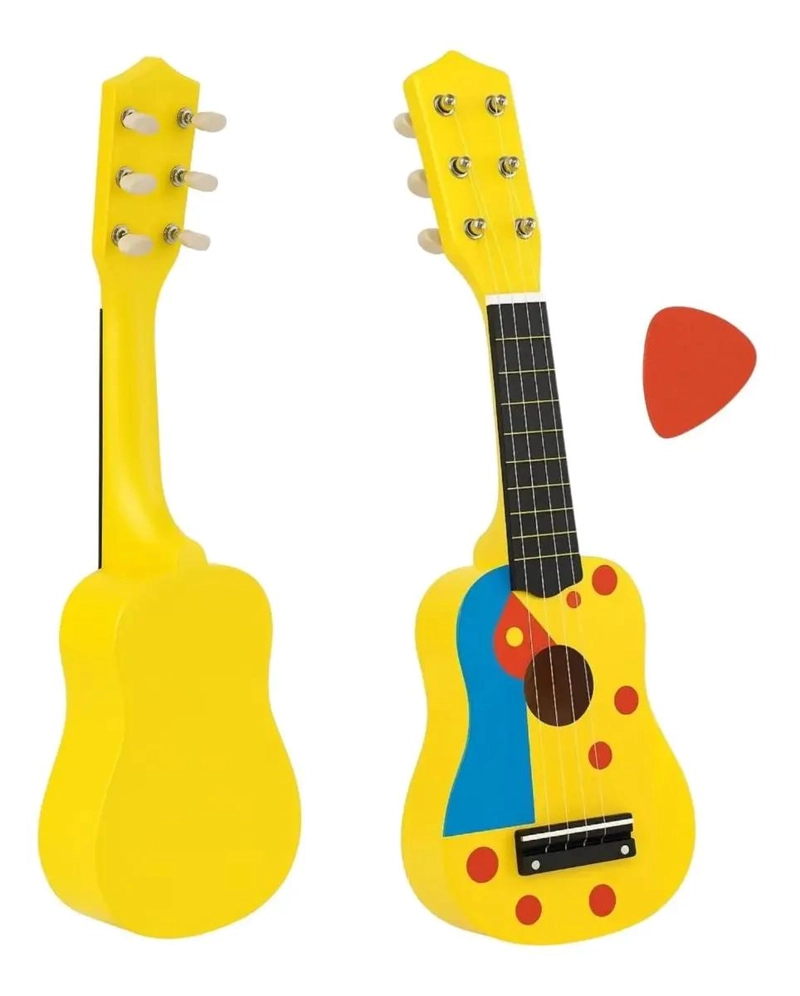 GUITARRA DIDACTICA DE MADERA PARA NIÑOS CON SONIDO CLARO - 4
