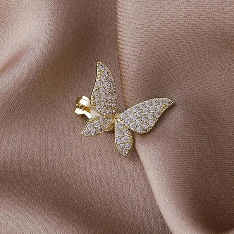 EARCUFF MARIPOSA EN ACERO CON BAÑO DE ORO 18K - 3
