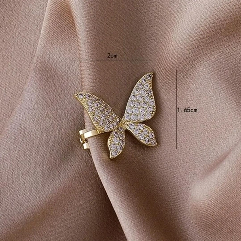 EARCUFF MARIPOSA EN ACERO CON BAÑO DE ORO 18K - 4