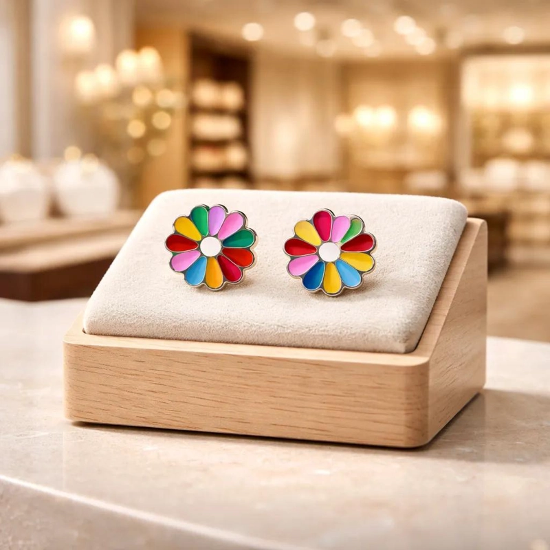 AROS HIPOALERGE NICOS DISEÑO FLORAL PARA USO DIARIO - 4