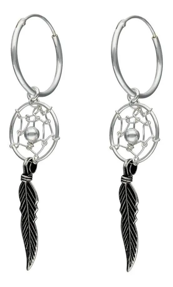 AROS DE PLATA 925 CON DISEÑO DE ATRAPA SUEÑOS - 1