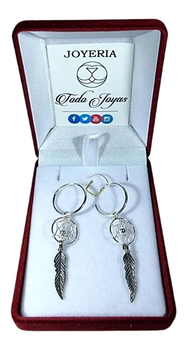 AROS DE PLATA 925 CON DISEÑO DE ATRAPA SUEÑOS - 2