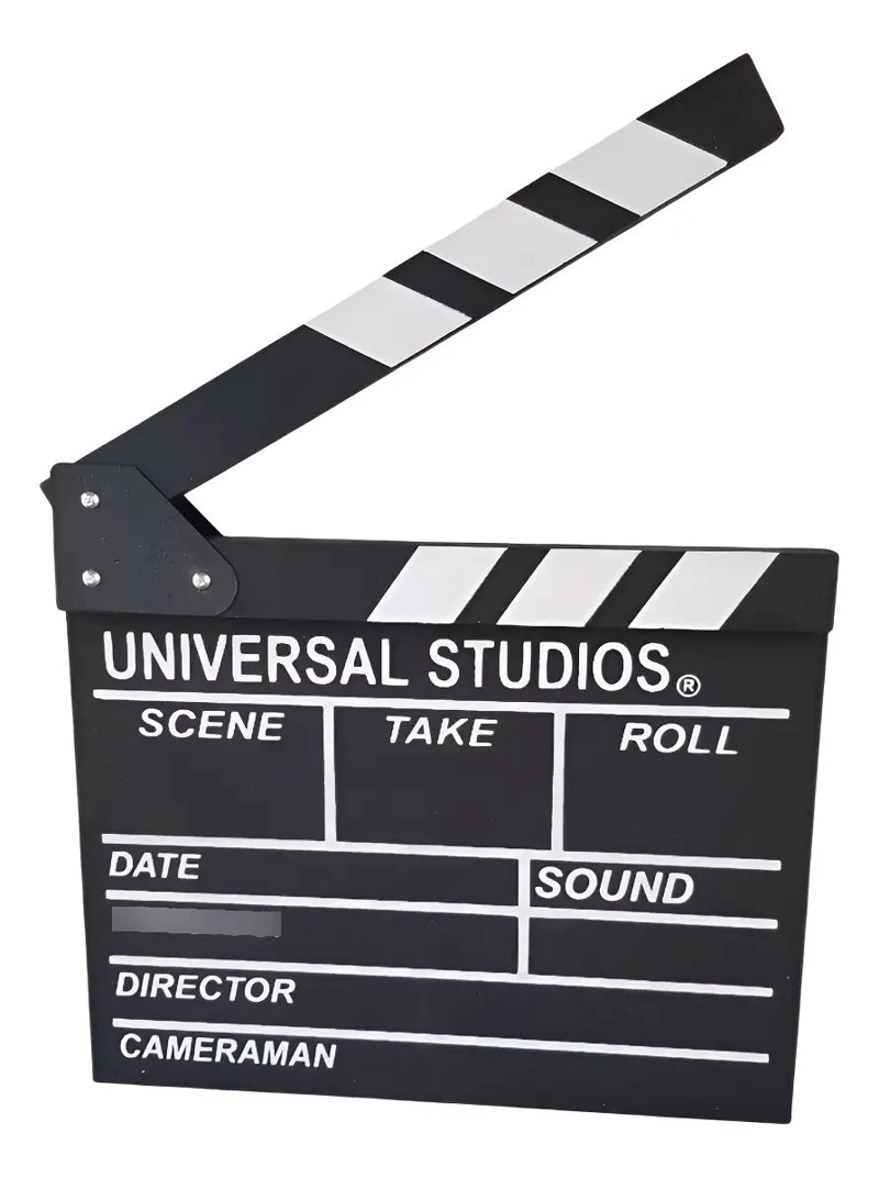 CLAQUETA DE CINE DE MADERA PARA RODAJES Y DECORACION - 1