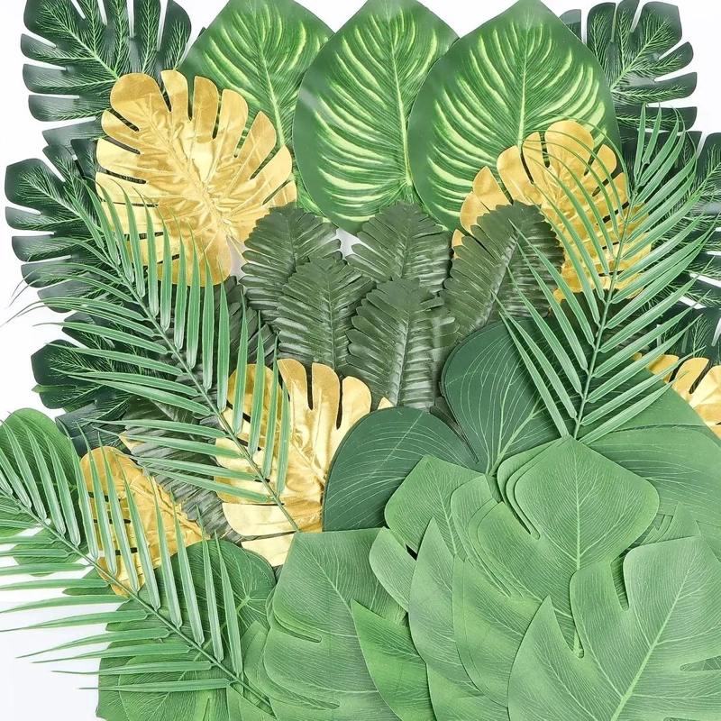 SET DE 70 HOJAS ARTIFICIALES MONSTERA PARA DECORACION TROPICAL - 1