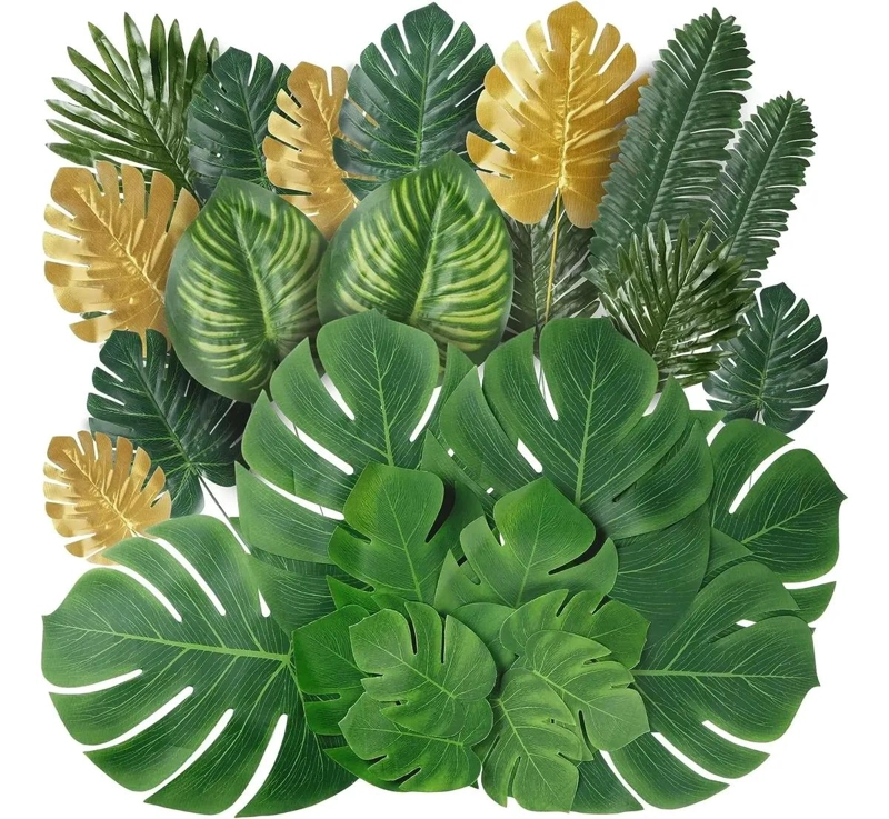 SET DE 70 HOJAS ARTIFICIALES MONSTERA PARA DECORACION TROPICAL - 7