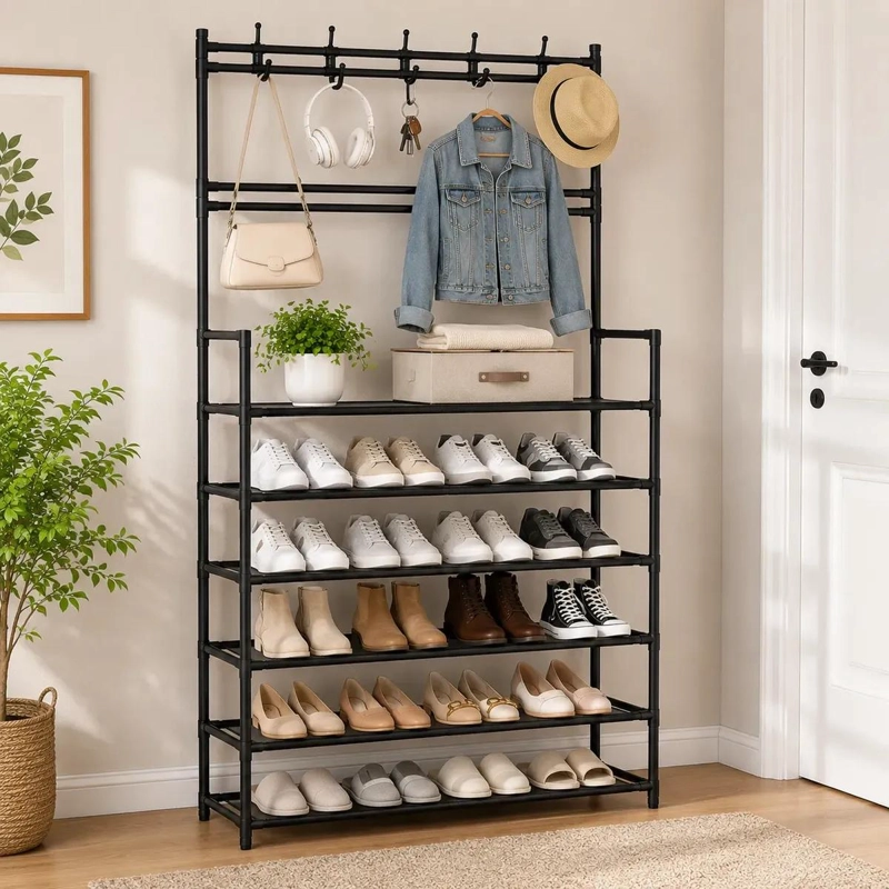 RACK MULTIFUNCIONAL DOBLE PARA ORGANIZAR ROPA Y ZAPATOS - 4