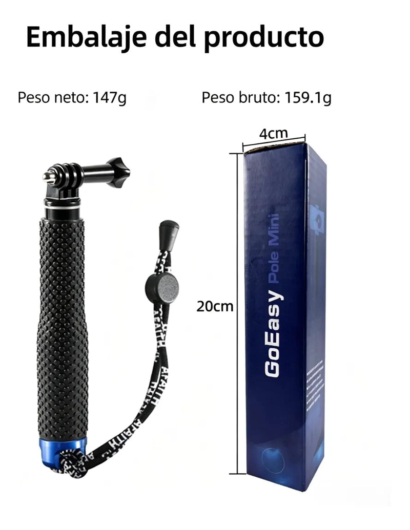 BASTON SELFIE SUMERGIBLE CON EXTENSION PARA CAMARAS DE ACCION - 5