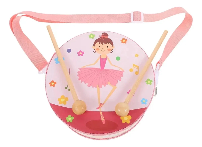 TAMBOR MUSICAL DE MADERA PARA NIÑOS IDEAL PARA JUGAR - 1