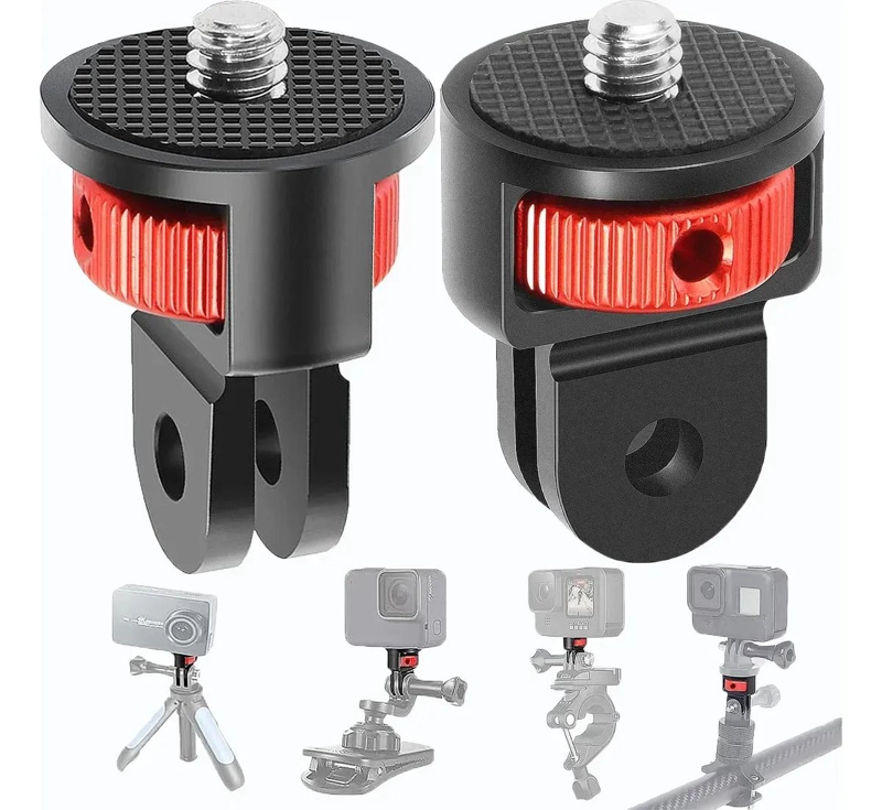 ADAPTADOR GIRATORIO 1/4 PARA CAMARAS DEPORTIVAS Y TRIPODES - 1