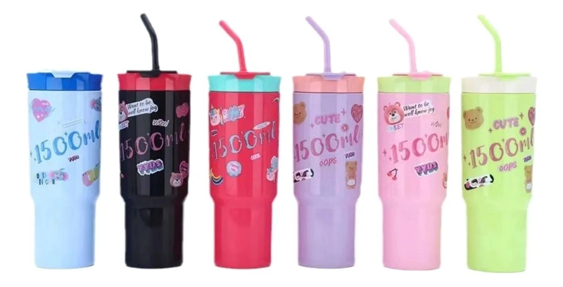 VASO DE PLASTICO ESTE TICO CON ASA Y PAJITA 1200 ML - 1