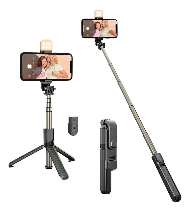 PALO PARA SELFIES CON LUZ LED Y TRIPODE AJUSTABLE - 1